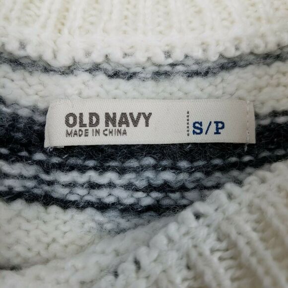 Old Navy Womens S Wool Blend 34 Sleeve Striped Chunky Knit Casual Trend Sweater - Picture 3 of 12